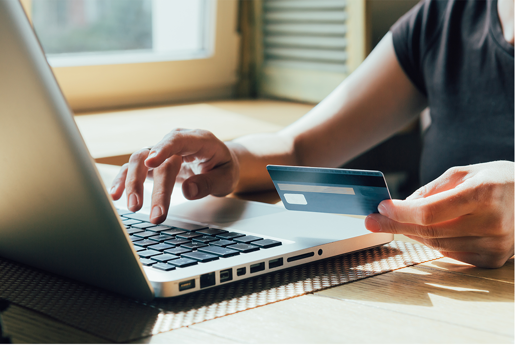 person buying typing